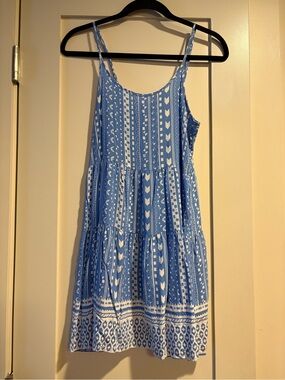 Ocean Drive Blue and White Printed Mini Dress